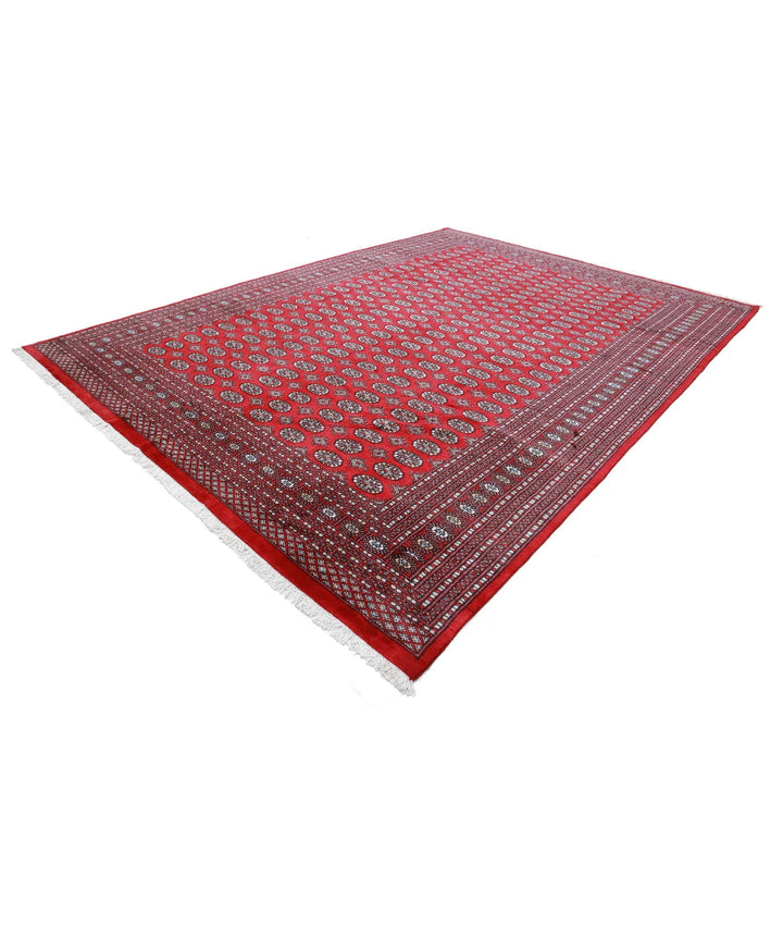Pakistani Bokhara Rug 9' 11" x 13' 8" Hand-Knotted | No. AT28037