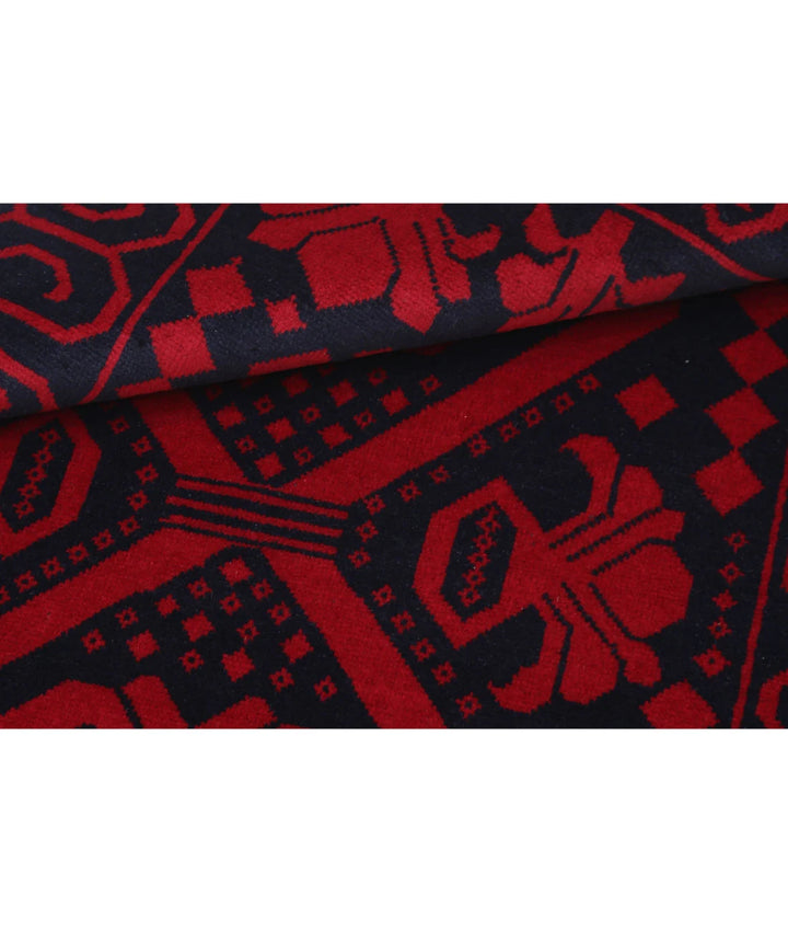 Red Afghan Tribal Rug 2' 10" x 4' 7" Hand-Knotted | No. AT28043