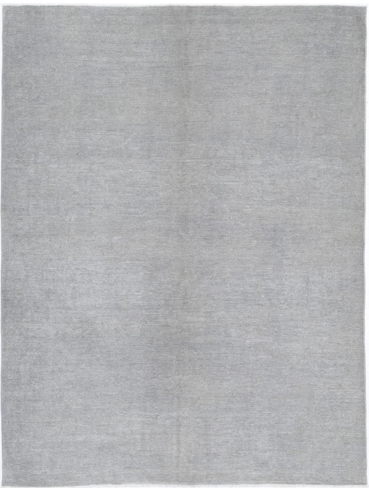 Grey Afghan Overdye Rug 6' 3" x 8' 3" Hand-Knotted | No. AT28096