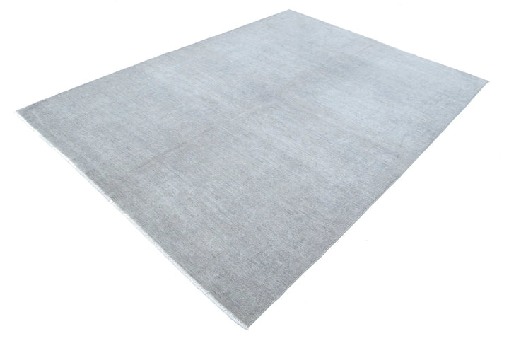 Grey Afghan Overdye Rug 6' 3" x 8' 3" Hand-Knotted | No. AT28096