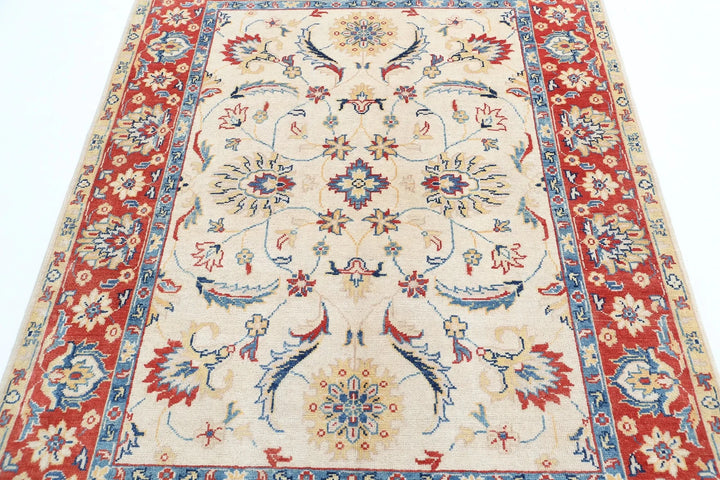 Afghan Ziegler Rug 4' 10" x 6' 4" Hand-Knotted | No. AT28118