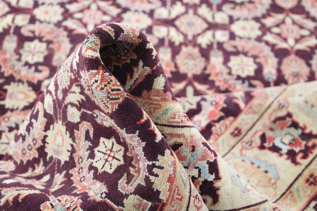 Indian Tabriz Rug 3' 11" x 11' 11" Hand-Knotted | No. AT28150