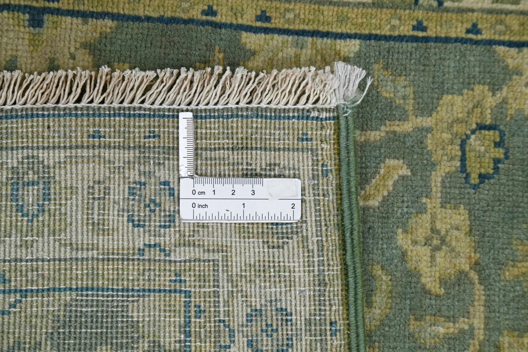 Green Indian Ziegler Rug 1' 11" x 2' 10" Hand-Knotted | No. AT28163