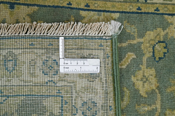 Green Indian Ziegler Rug 1' 11" x 2' 10" Hand-Knotted | No. AT28163