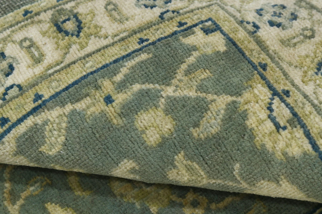 Green Indian Ziegler Rug 1' 11" x 2' 10" Hand-Knotted | No. AT28163