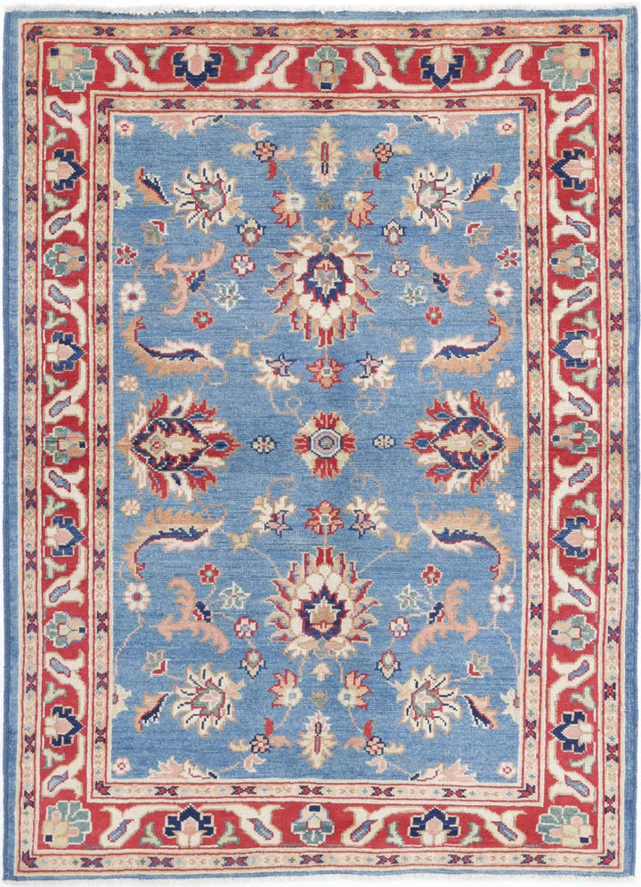 Afghan Ziegler Rug 4' 1" x 5' 11" Hand-Knotted | No. AT28234