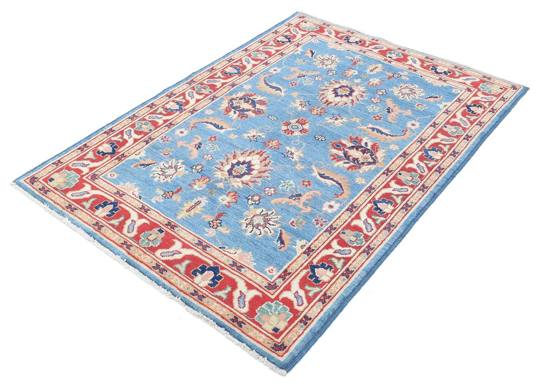 Afghan Ziegler Rug 4' 1" x 5' 11" Hand-Knotted | No. AT28234