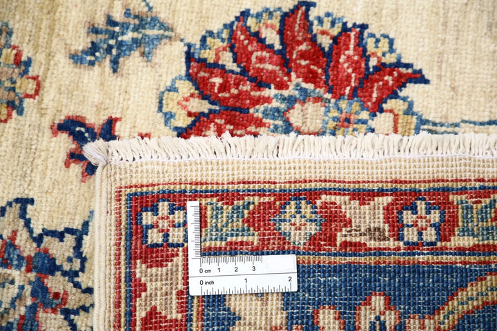 Ivory Afghan Ziegler Rug 5'8" x 7'10" Hand-Knotted | No. AT28307