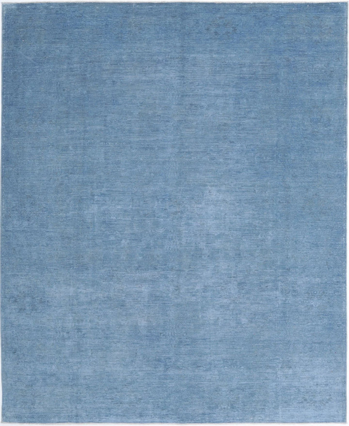 Blue Afghan Overdye Rug 8' 0" x 9' 8" Hand-Knotted | No. AT28311