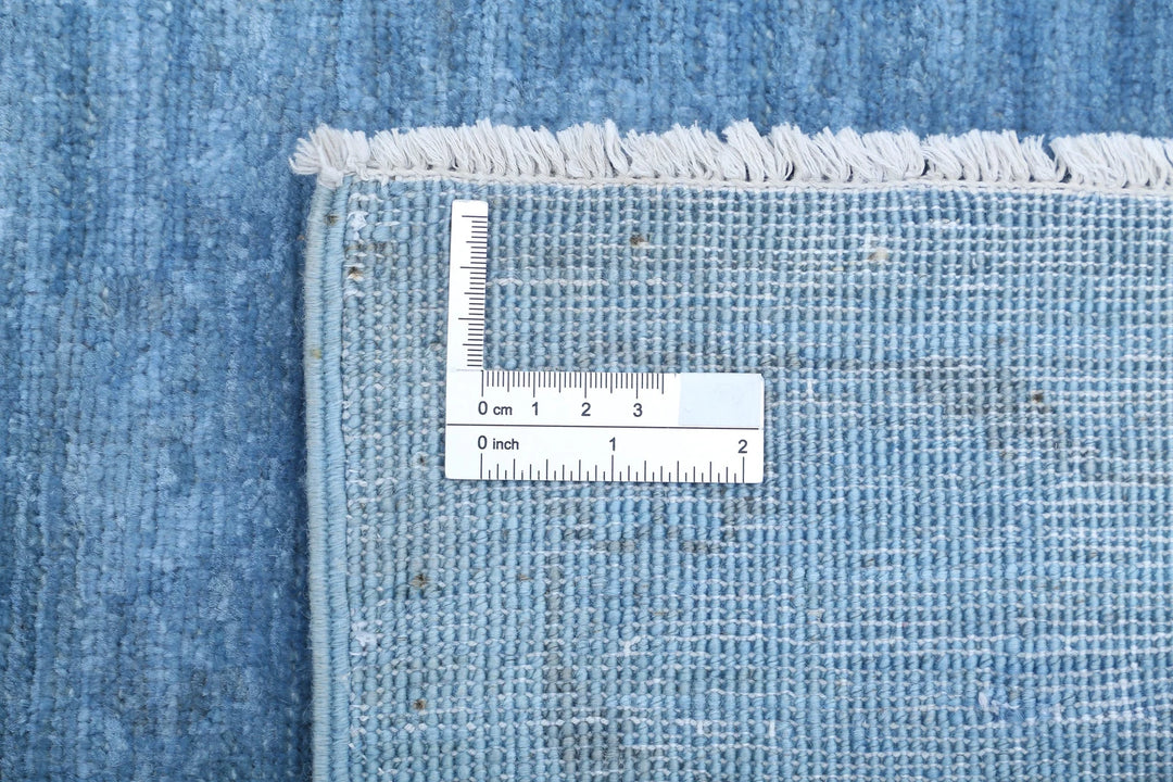 Blue Afghan Overdye Rug 8' 0" x 9' 8" Hand-Knotted | No. AT28311