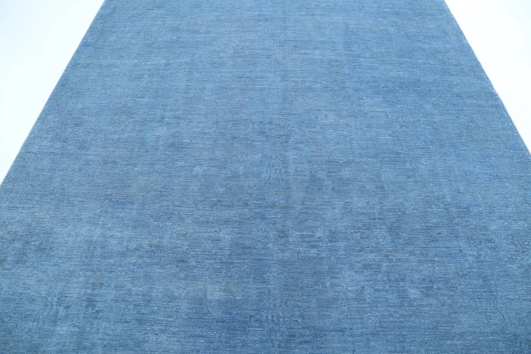 Blue Afghan Overdye Rug 8' 0" x 9' 8" Hand-Knotted | No. AT28311
