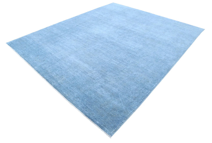 Blue Afghan Overdye Rug 8' 0" x 9' 8" Hand-Knotted | No. AT28311