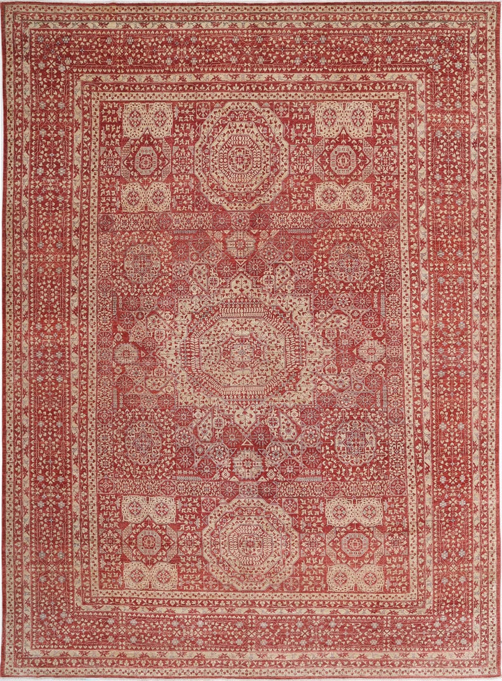 Afghan Mamluk Rug 8' 6" x 11' 9" Hand-Knotted | No. AT28375