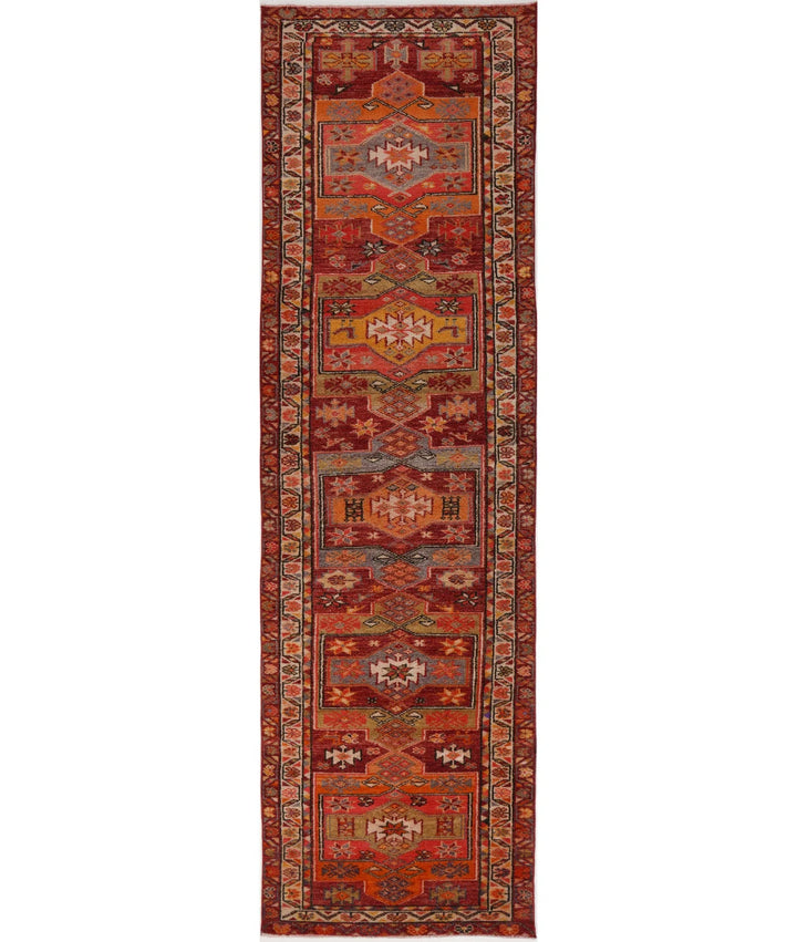 Turkish Herki Rug 3' 2" x 12' 4" Hand-Knotted | No. AT28442