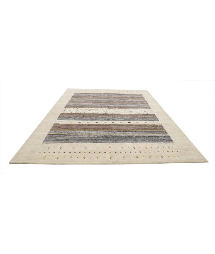 Ivory Indian Oriental Rug 8' 4" x 11' 5" Hand-Knotted | No. AT28500