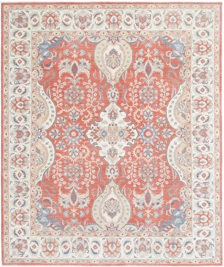 Afghan Ziegler Rug 7' 9" x 9' 5" Hand-Knotted | No. AT28692