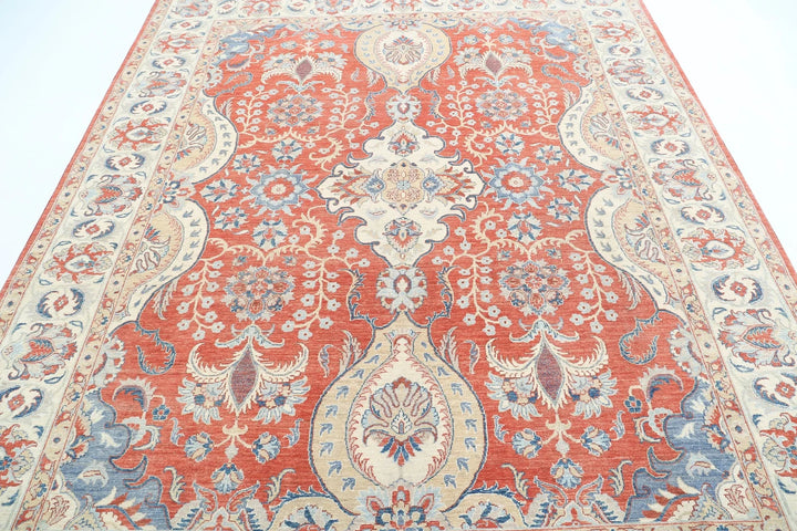 Afghan Ziegler Rug 7' 9" x 9' 5" Hand-Knotted | No. AT28692