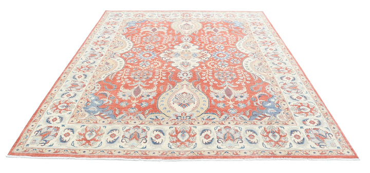 Afghan Ziegler Rug 7' 9" x 9' 5" Hand-Knotted | No. AT28692