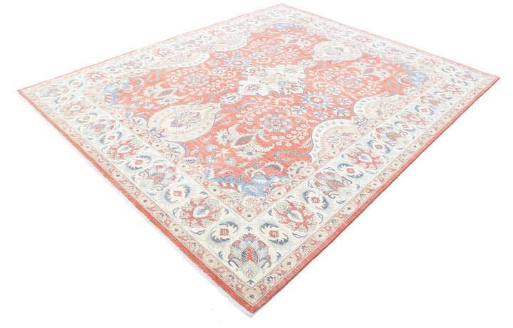 Afghan Ziegler Rug 7' 9" x 9' 5" Hand-Knotted | No. AT28692