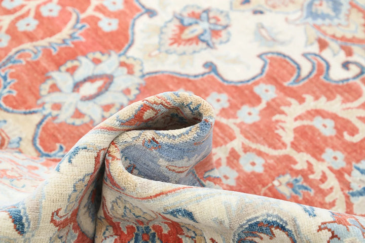 Afghan Ziegler Rug 7' 9" x 9' 5" Hand-Knotted | No. AT28692