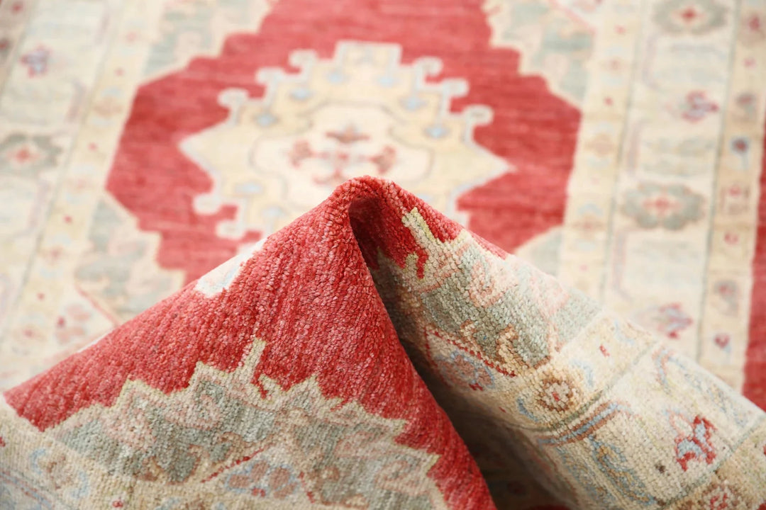 Red Afghan Oriental Rug 2'7" x 7'7" Hand-Knotted | No. AT28714