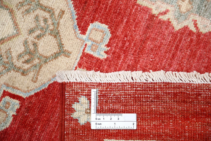 Red Afghan Oriental Rug 2'7" x 7'7" Hand-Knotted pattern