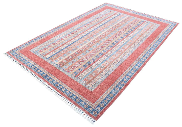 Afghan Shaal Rug 5' 7" x 8' 1" Hand-Knotted | No. AT28774