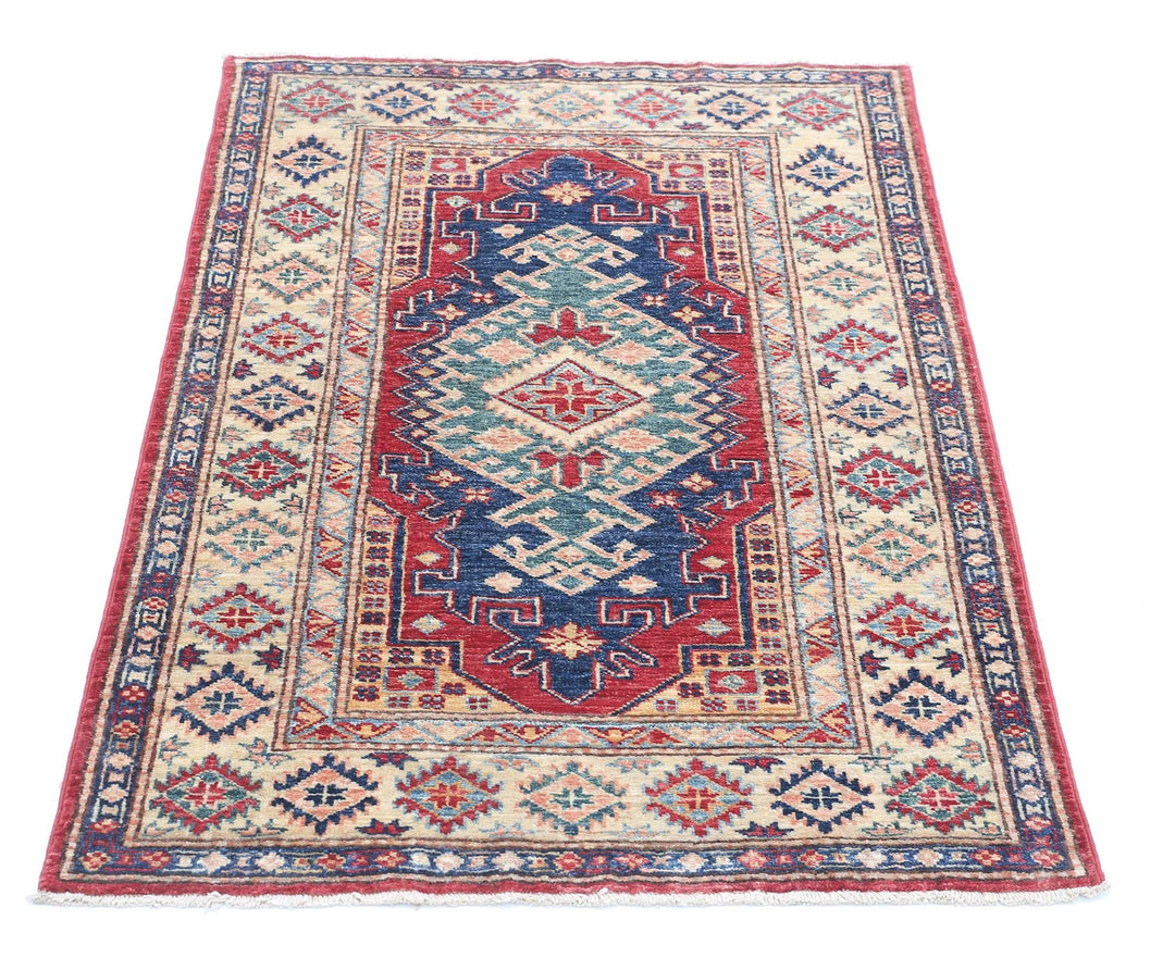 Afghan Royal Kazak Rug 2' 10" x 4' 2" Hand-Knotted | No. AT28777
