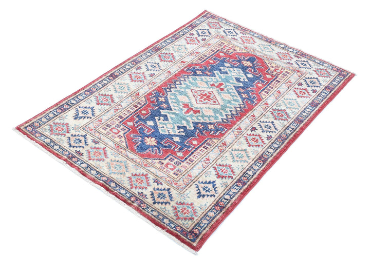 Afghan Royal Kazak Rug 2' 10" x 4' 2" Hand-Knotted | No. AT28777