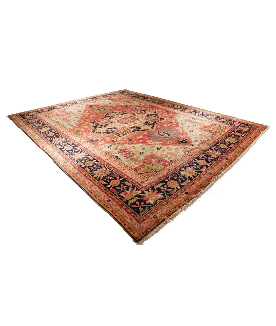 Pink Afghan Heriz Rug 12' 2" x 15' 7" Hand-Knotted | No. AT28833