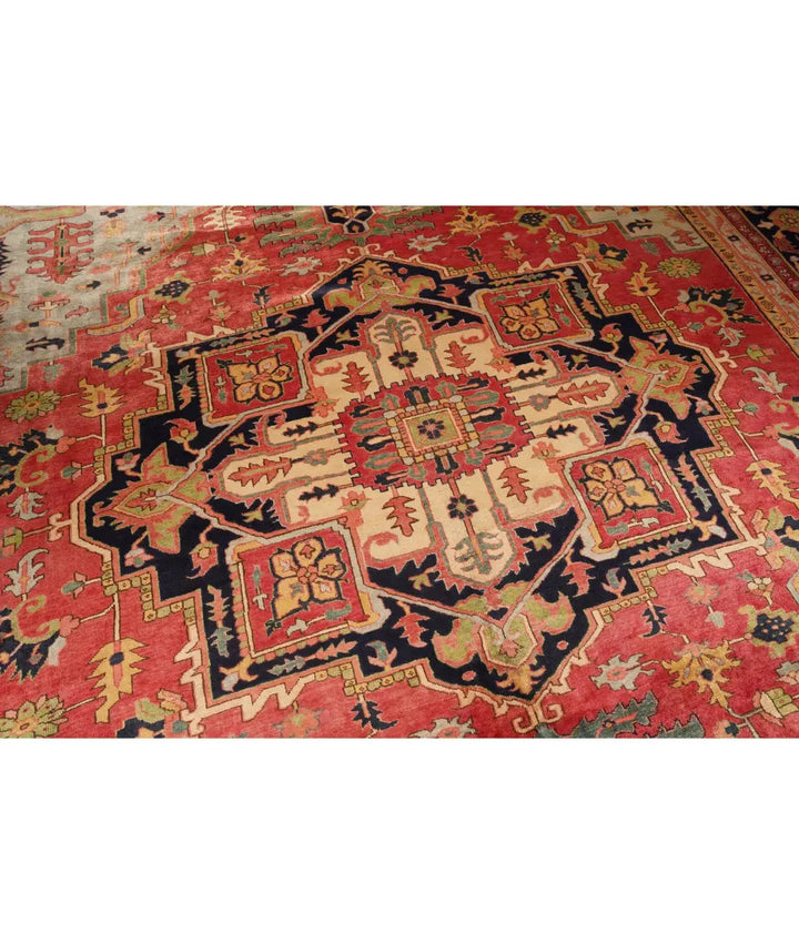 Pink Afghan Heriz Rug 12' 2" x 15' 7" Hand-Knotted | No. AT28833