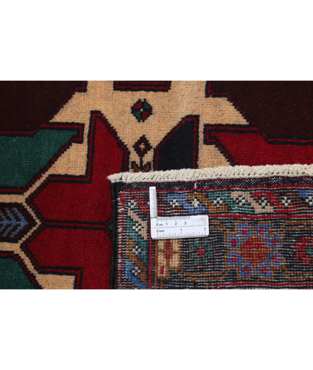 Red Afghan Tribal Rug 2' 11" x 4' 5" Hand-Knotted | No. AT28879