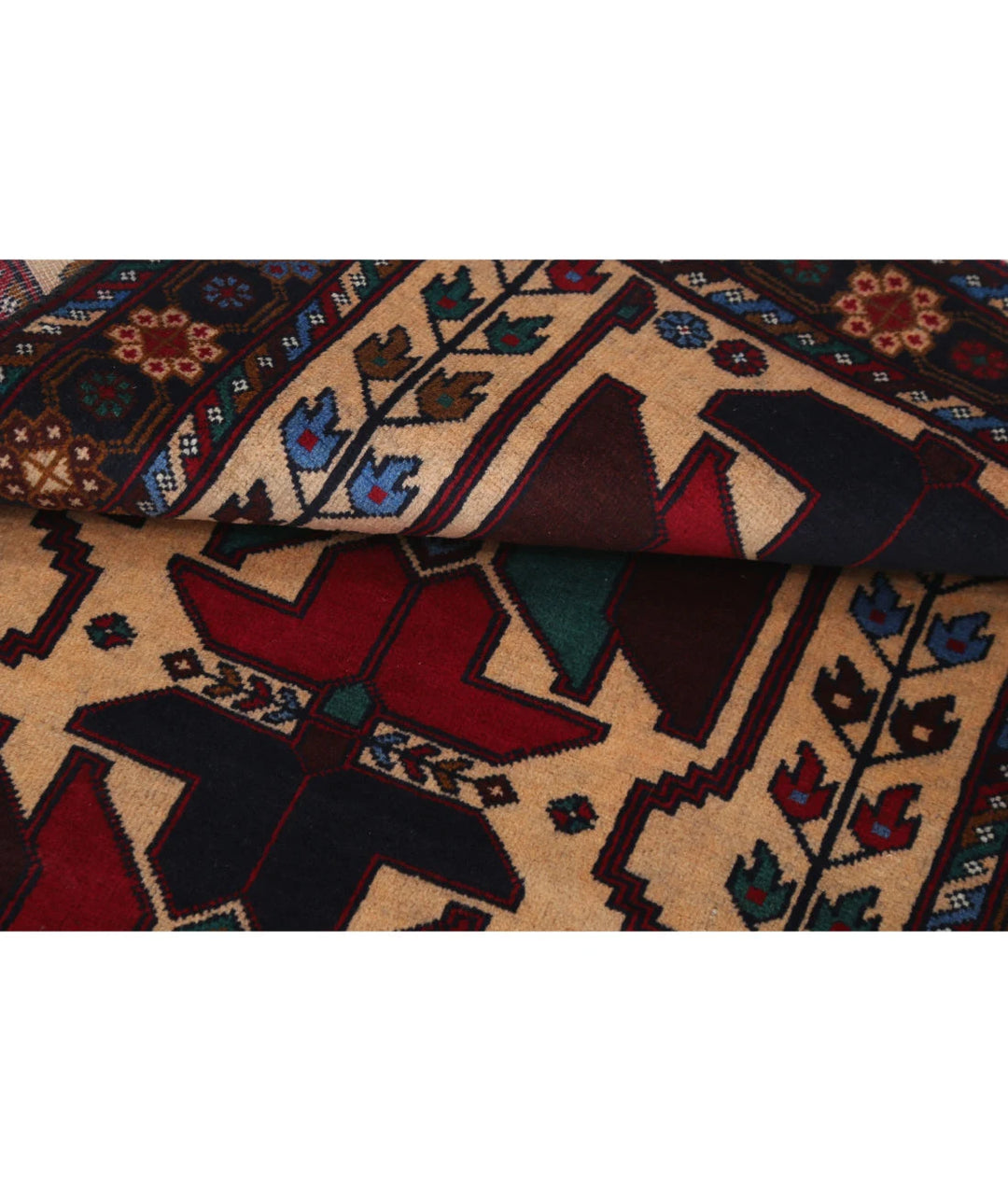 Red Afghan Tribal Rug 2' 11" x 4' 5" Hand-Knotted | No. AT28879