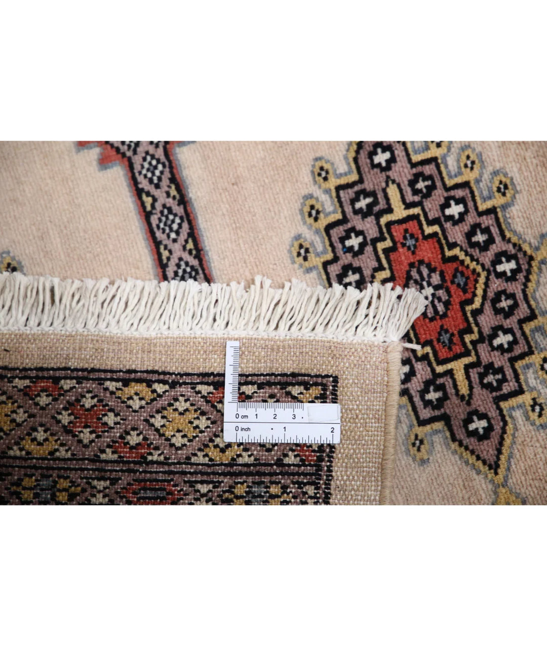 Ivory Pakistani Bokhara Rug 2' 7" x 9' 10" Hand-Knotted | No. AT28881