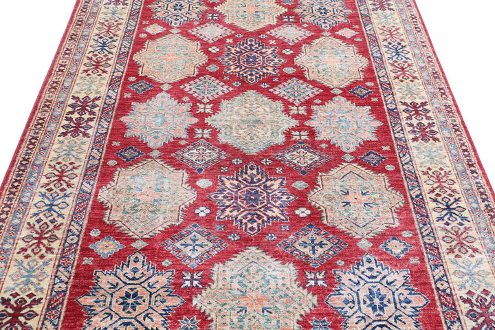 Afghan Royal Kazak Rug 5' 3" x 7' 6" Hand-Knotted | No. AT28925