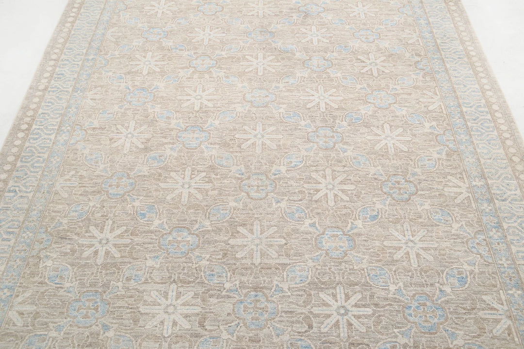 Afghan Serenity Rug 5'7" x 8'5" Hand-Knotted | No. AT28977
