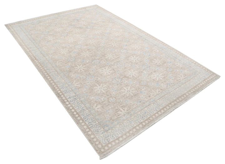 Afghan Serenity Rug 5'7" x 8'5" Hand-Knotted | No. AT28977
