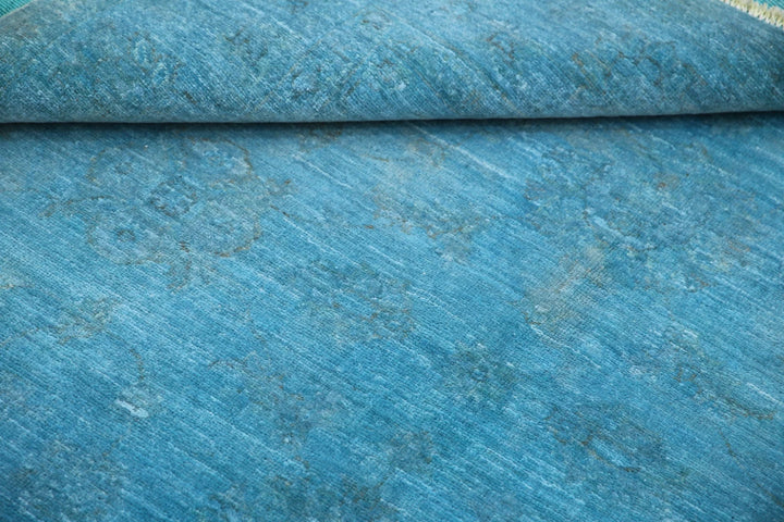 Blue Afghan Overdye Rug 5' 0" x 5' 2" Hand-Knotted | No. AT28995