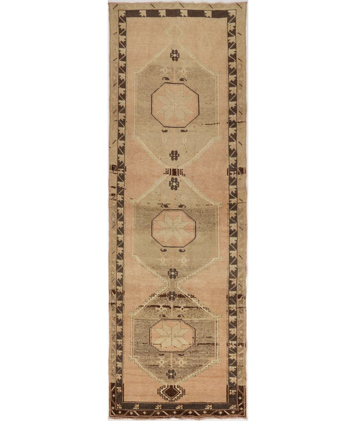 Turkish Yastik Runner Rug 4' 0" x 13' 4" Hand-Knotted | No. AT29072