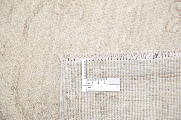 Ivory Afghan Serenity Runner Rug 2' 4" x 10' 2" Hand-Knotted | No. AT29201