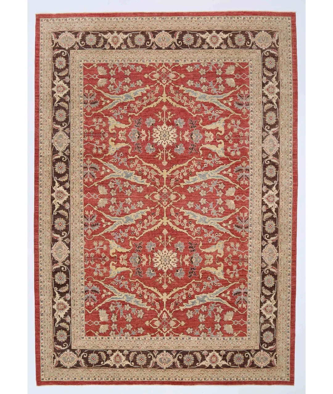 Rust Afghan Ziegler Rug 9' 9" x 13' 9" Hand-Knotted | No. AT29216