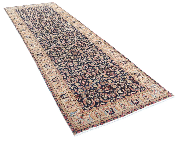 Indian Tabriz Rug 3' 11" x 11' 7" Hand-Knotted | No. AT29312