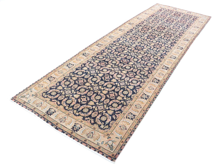 Indian Tabriz Rug 3' 11" x 11' 7" Hand-Knotted | No. AT29312