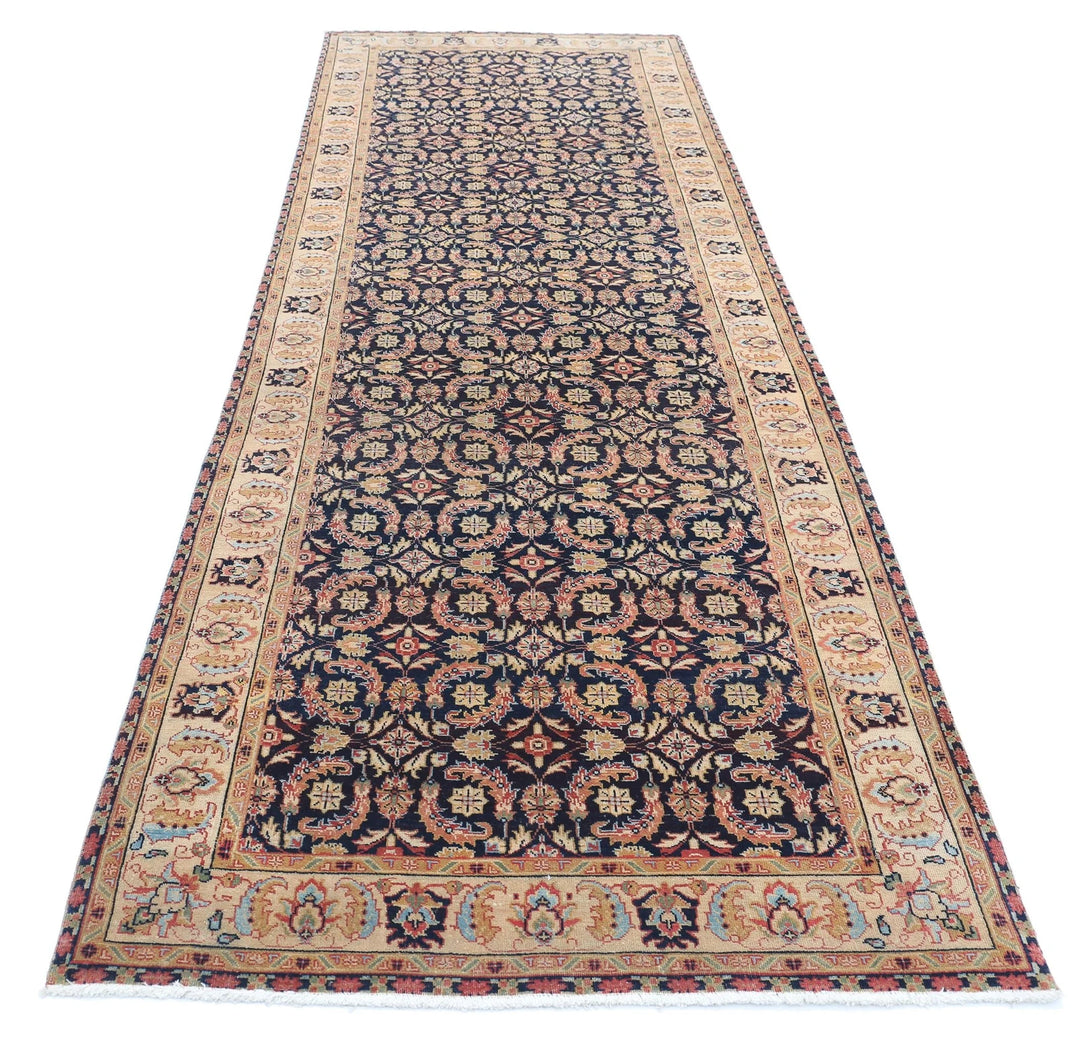 Indian Tabriz Rug 3' 11" x 11' 7" Hand-Knotted | No. AT29312