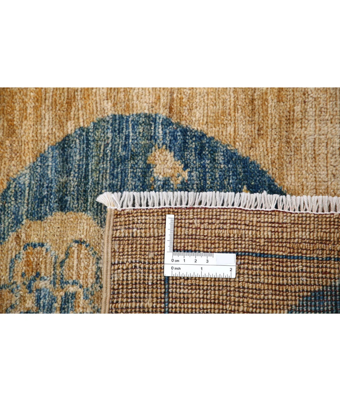 Multicolor Afghan Oriental Rug 4'9" x 6'3" Hand-Knotted detail