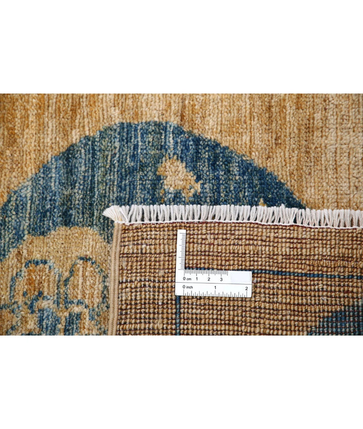 Multicolor Afghan Oriental Rug 4'9" x 6'3" Hand-Knotted detail