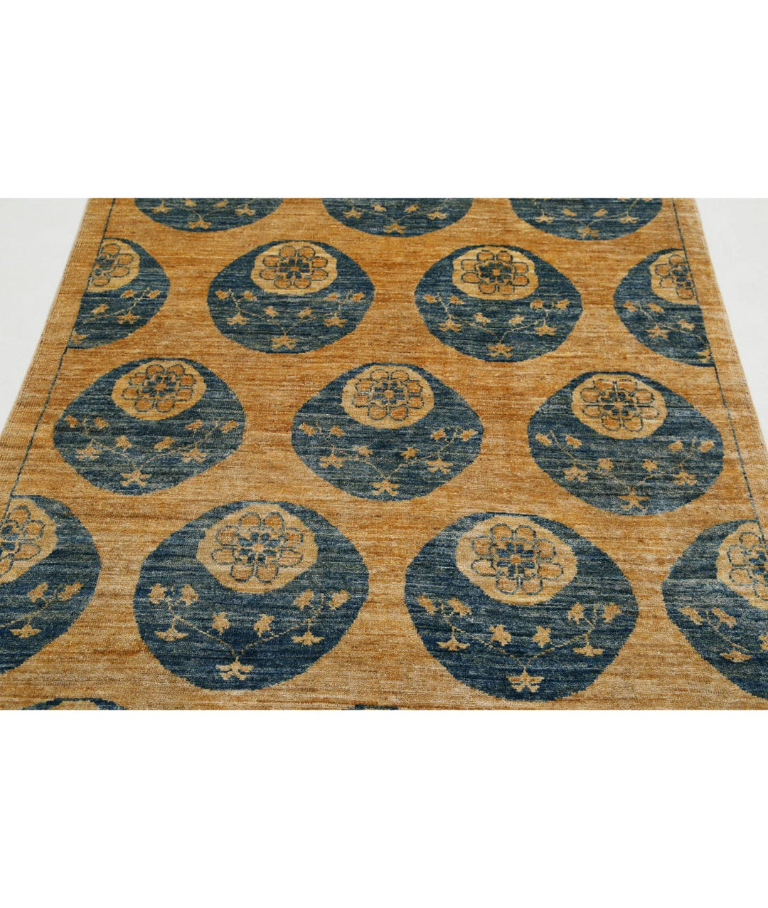 Multicolor Afghan Oriental Rug 4'9" x 6'3" Hand-Knotted border