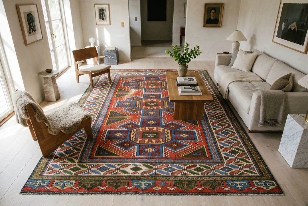 Turkish Kars Vintage Rug 6' 4" x 8' 6" Hand-Knotted | No. AT29534