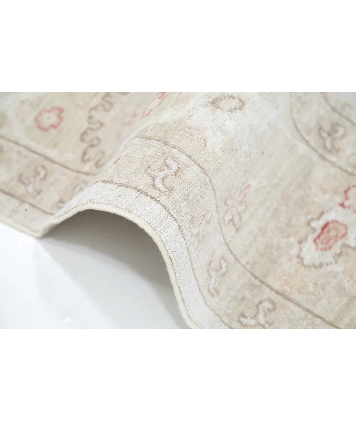 Ivory Afghan Serenity Rug 5' 11" x 9' 3" Hand-Knotted | No. AT29536