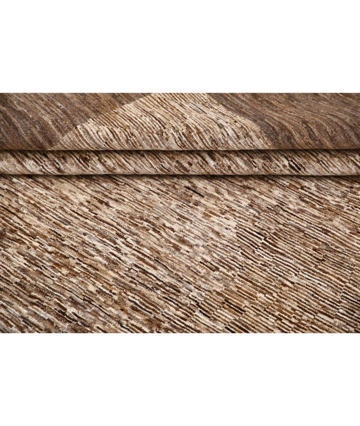 Beige Afghan Oriental Rug 7' 11" x 9' 2" Hand-Knotted | No. AT29604